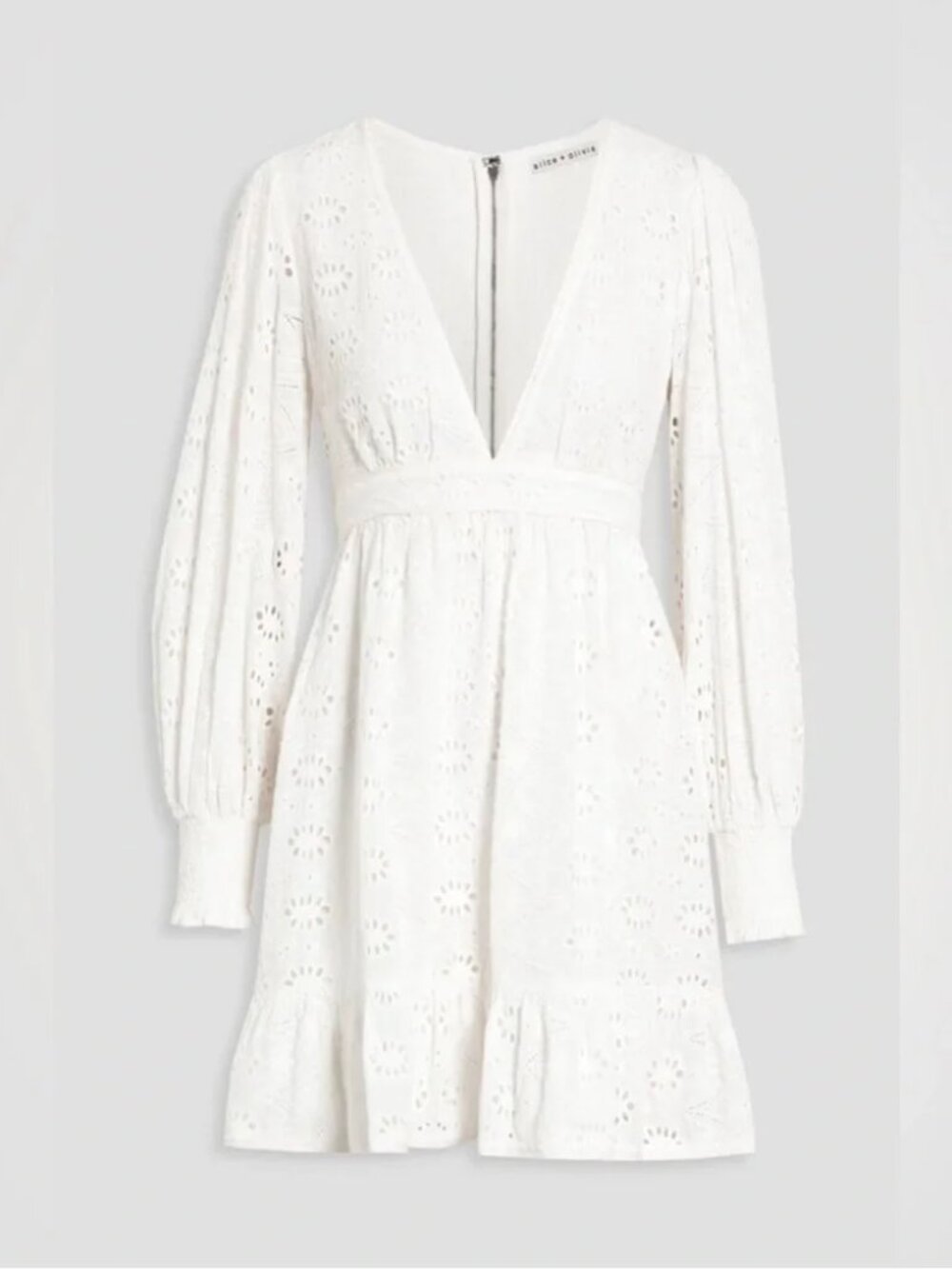 Alice + Olivia White Eyelet Mini Dress